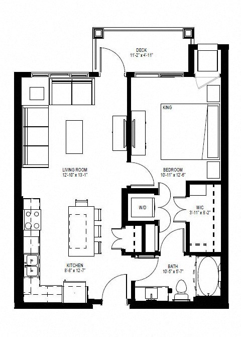 Millberry_1 Bedroom Floor Plan at Millberry Apartments, St. Paul Minnesota